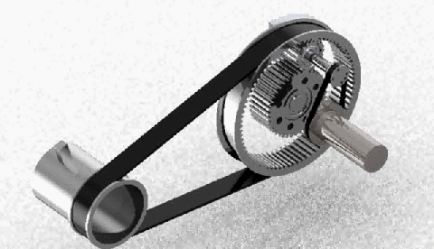 animation of belt drive pulleys