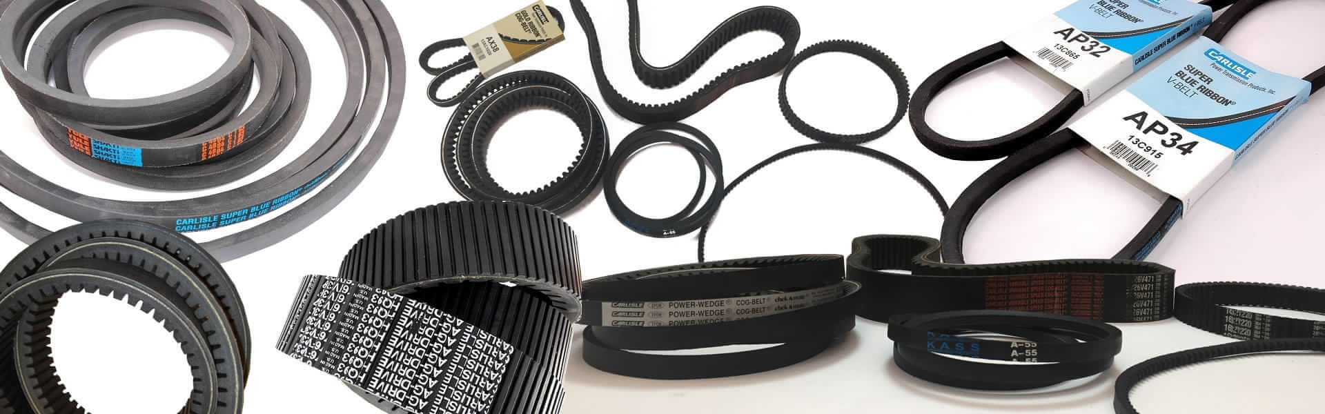 pile of automotive belts