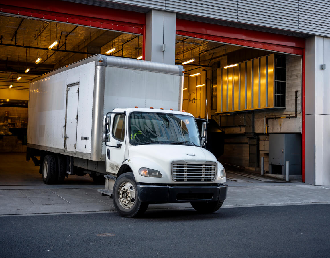 dock truck delivering freight