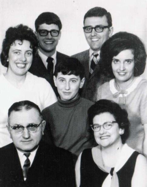The Bona Family from left to right: Roger, Paul Bona Jr., Barb, Brian, Bonnie, Paul, and Helen