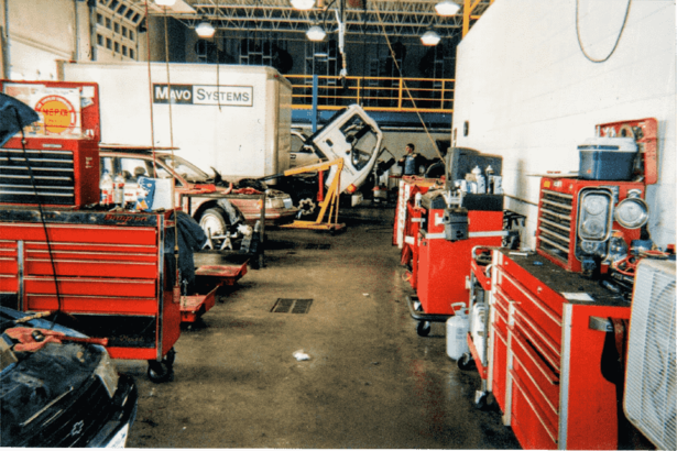The facility included plenty of natural light, heated floors, and a computer library for mechanics to research troubling repairs