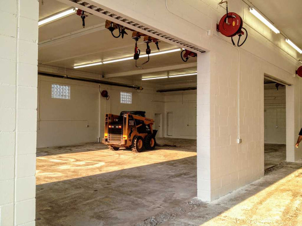 Work is nearly complete on one of the two buildings on the property