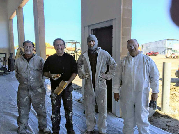 A Saturday spent painting the new shop.  From left to right: Gordy Willson, Brian Bona, Stephen Bona, and Kevin Hlivka