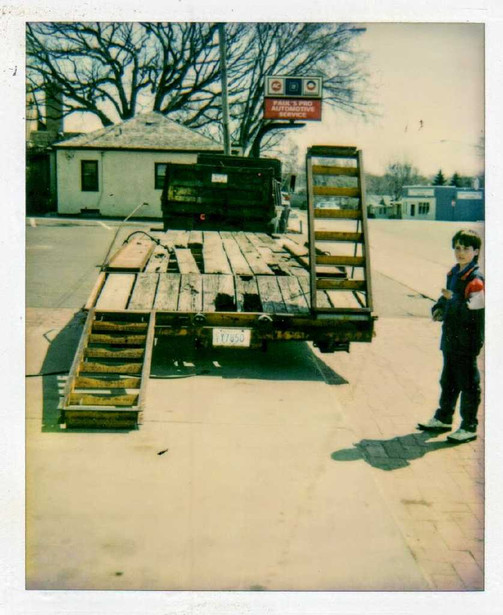 Brian's son John ready to lend a hand on restoring a trailer