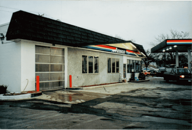The original Amoco station located at 5311 University Ave NE in Fridley, Minnesota